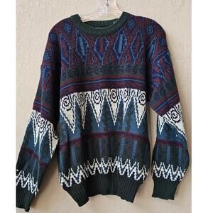 Vintage Johnathan Stewart Multicolor Fair Isle Grandpa Pullover Sweaters Medium